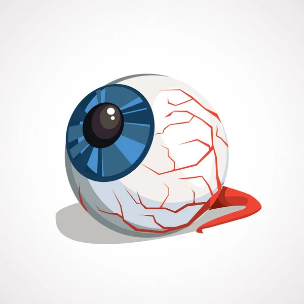 Vector comic illustration of horror Halloween eyeball. — Stock Vector