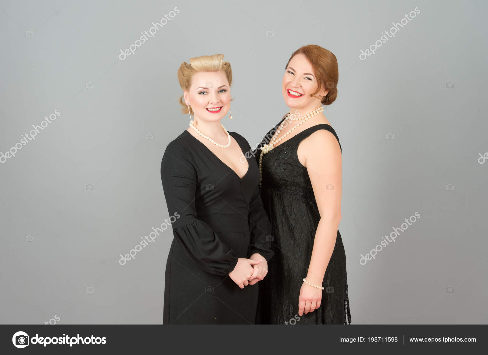 Images Pin Curls Women Black Dresses Pin Curls Hairstyle Grey
