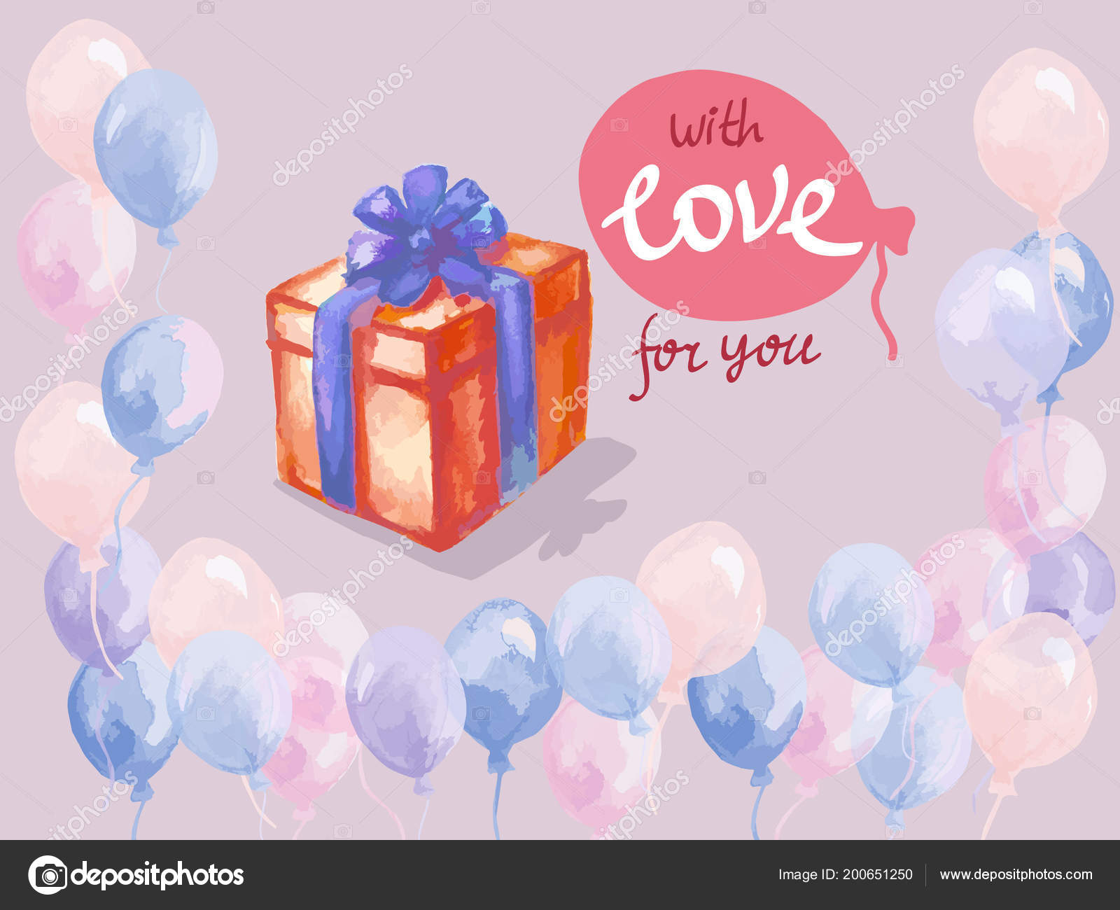 Carte De Vœux D Anniversaire Avec Ballons Et Cadeaux Image Vectorielle Dulya C Carte De Vœux D Anniversaire Avec Ballons Et Cadeaux Image Vectorielle Dulya C
