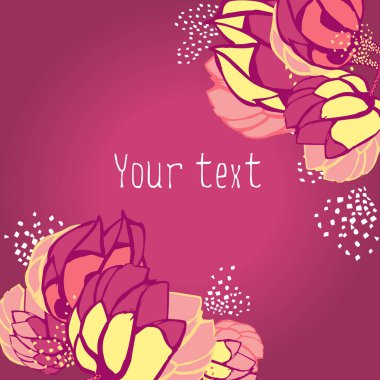 Vektör çiçekli botanik afiş. Doğal kozmetik, parfüm, kadın ürünleri için çiçek tasarım.