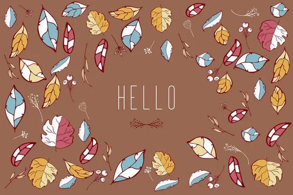 Шаблон Осеннего Флаера Листьями Осеннее Повышение Плакат Баннер Открытка Этикетка — стоковый вектор
