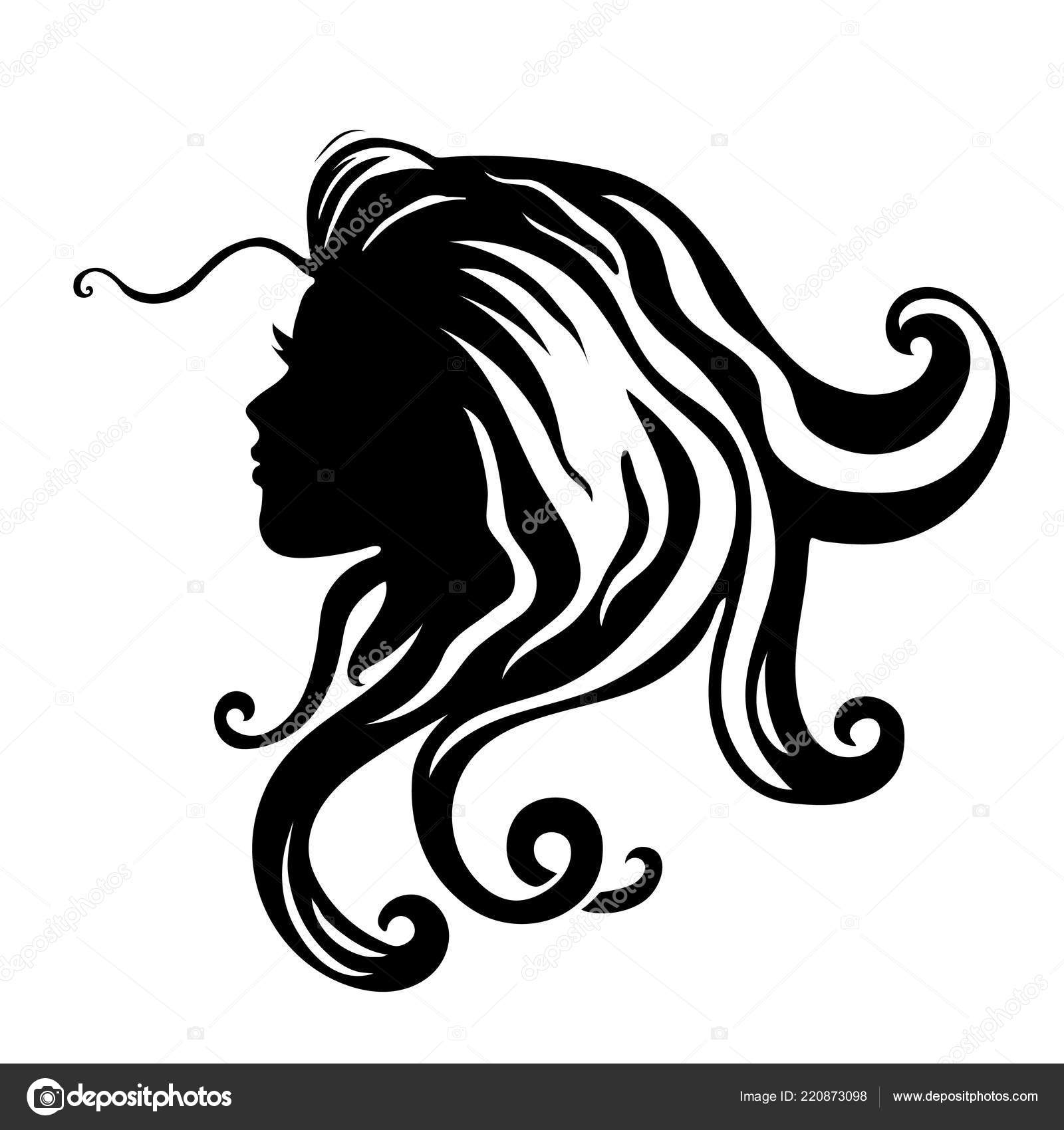 Vector Silhouettes Of Girl Hairstyles Profile Girls