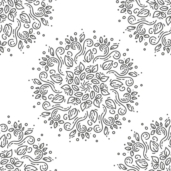 Fekete-fehér virág doodle varrat nélküli mintát. Dísz, paisley elemek. Hagyományos, etnikai, Török, indiai motívumok. Nagy a szövet és a textil-, tapéta, csomagolás — Stock Fotó