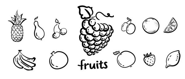 Définir Les Icônes Vectorielles Fruit Collection Logo Infographique Moderne Pictogramme — Image vectorielle