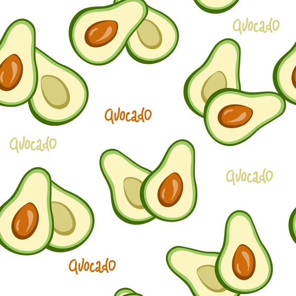 Aguacate patrón inconsútil fruta exótica fondo blanco. pincel de dibujo a mano. Alimentación saludable, adorno textil de papel tapiz de tela, impresión. Mercado restaurante cafetería cocina sabrosa dulce. Elemento menú — Archivo Imágenes Vectoriales