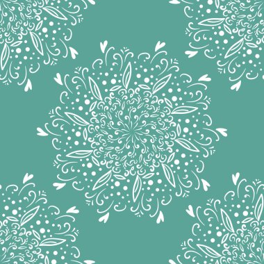 Dikişsiz desen doodle. Soyut oryantal Mandala arka plan. Vintage Rapport duvar kağıdı, tekstil, kumaş ve kağıt. Mandala ile Seamless Modeli.