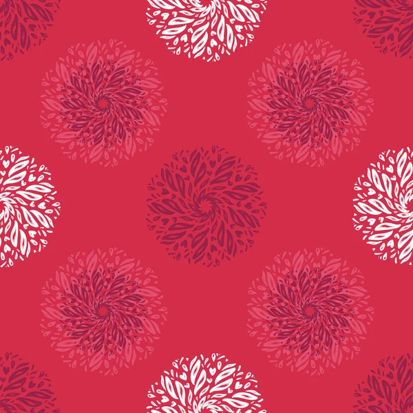 Patrón étnico sin costura. Resumen Antecedentes del mandala oriental. para papel pintado, textil, tela, papel, fondo del sitio web, cubierta del libro, embalaje. Mandala doodle Hermoso fondo floral, textura roja — Vector de stock