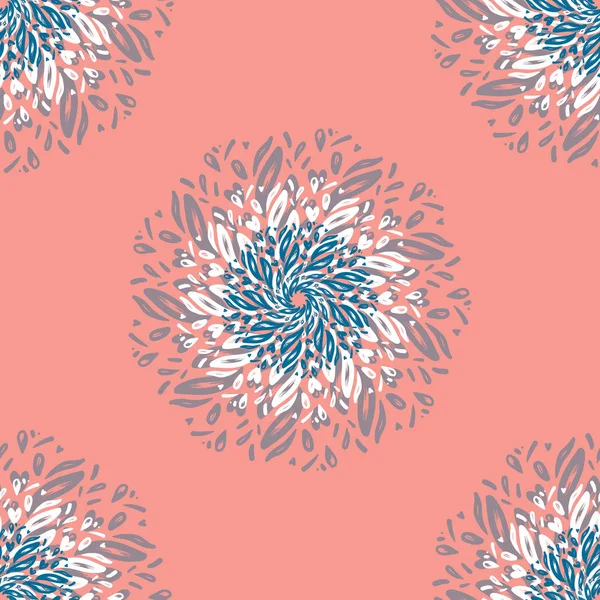 Patrón étnico sin costura. Resumen Antecedentes del mandala oriental. para papel pintado, textil, tela, papel, fondo del sitio web, cubierta del libro, embalaje. Mandala doodle Hermoso fondo floral, textura roja — Vector de stock