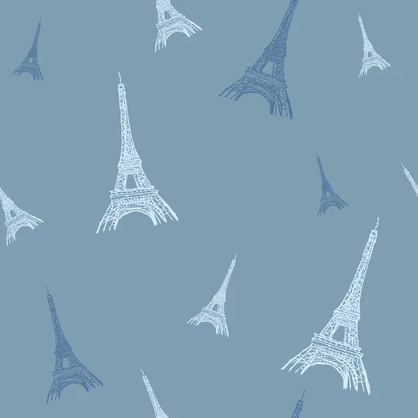 Vector kleurrijke Eifel Tower Parijs silhouetten naadloze herhalen patroon. Perfect voor reizen thema ansichtkaarten, wenskaarten, uitnodigingen voor feest, stof. — Stockvector