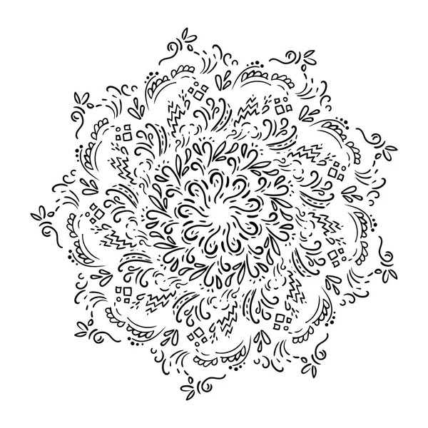 Мандали. Doodle листя, квітковий візерунок. Індійська, китайська Сан-Марко. Кружечку елемент для дизайну. Квіткова картина ізольовані на білому тлі. Логотип шаблонів. Векторні ілюстрації — стоковий вектор