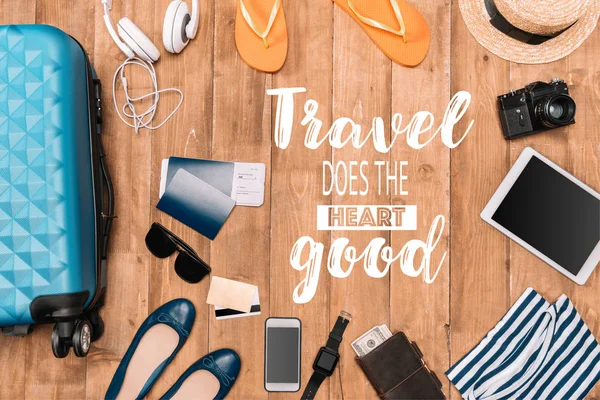Travel things set composition — Stock Photo