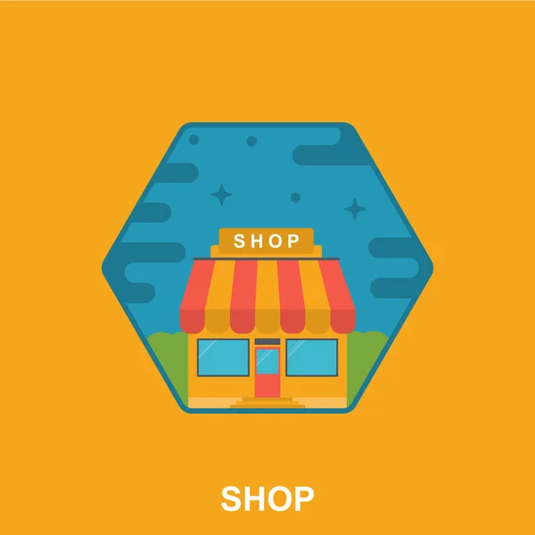 Düz şekil tasarım Cafe Shop 