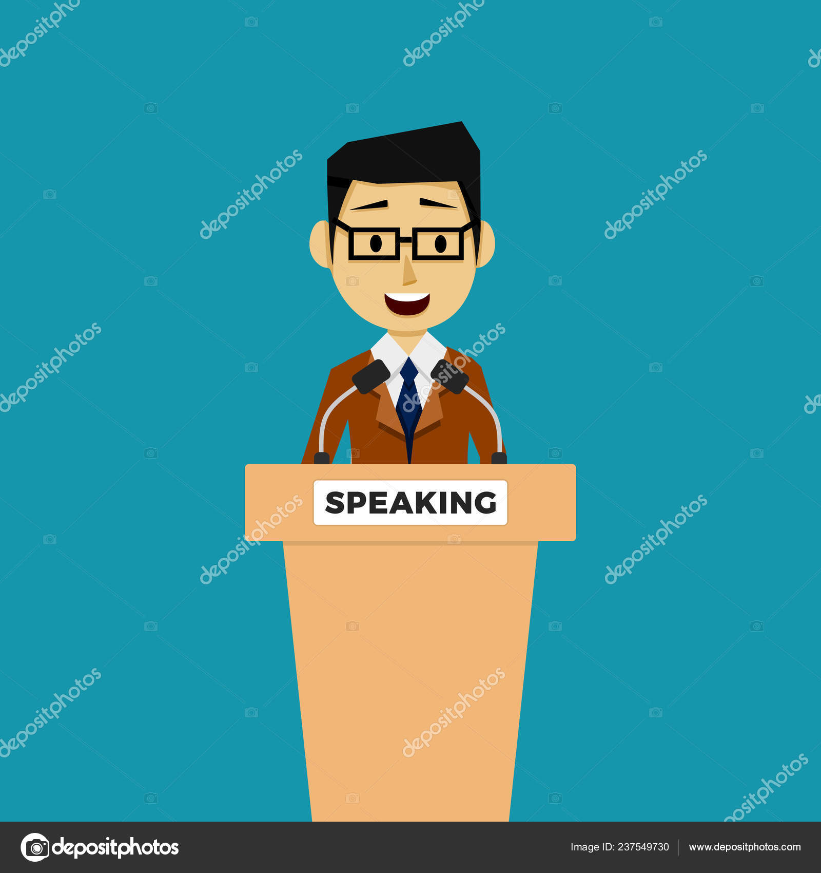 Public Speaker Politician on the Tribune. Stock Vector Image by ©eHrach  #237549730