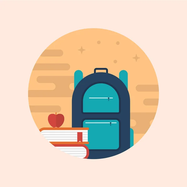 Концепція шкільного рюкзака з книгами . — стоковий вектор
