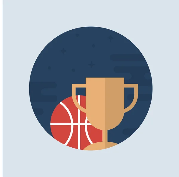 Basketbol topu ve bir kazanan kupa