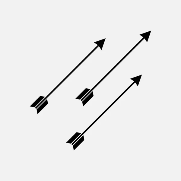 Iconos de vectores planos de arco y flechas . — Vector de stock