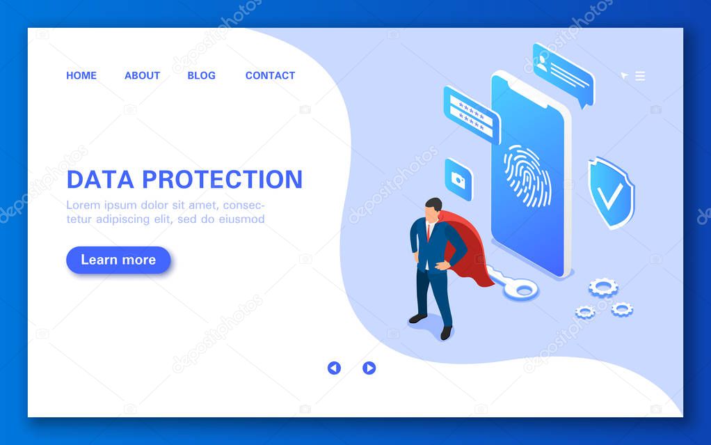 Banner of a mobile application for protecting user data from intruders and virus attacks.