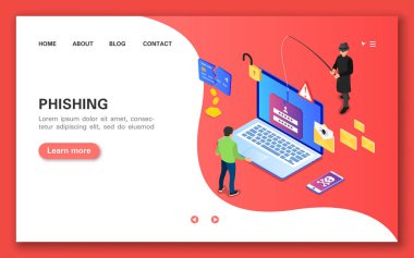 Kimlik avı. Düz izometrik görünümde konsept afiş.