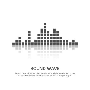 Beyaz arkaplan 1 üzerinde izole edilmiş bir ses dalgası görüntüsü.