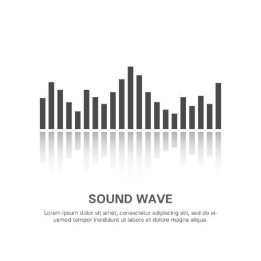 Beyaz zemin üzerinde izole edilmiş bir ses dalgası görüntüsü.