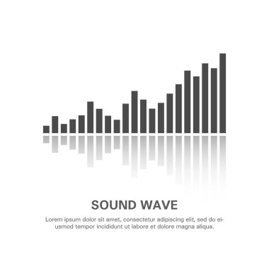 Beyaz zemin üzerinde izole edilmiş bir ses dalgası görüntüsü.
