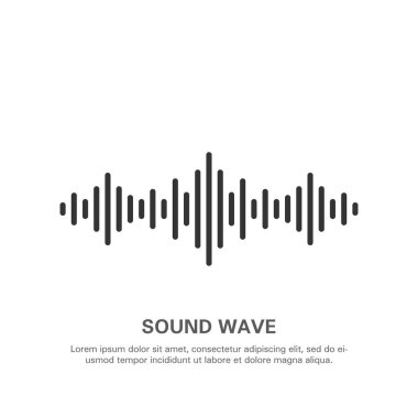 Beyaz zemin üzerinde izole edilmiş bir ses dalgası görüntüsü.