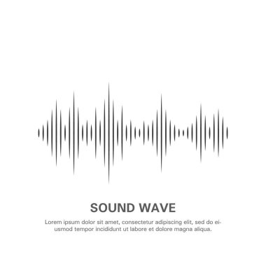 Beyaz zemin üzerinde izole edilmiş bir ses dalgası görüntüsü.