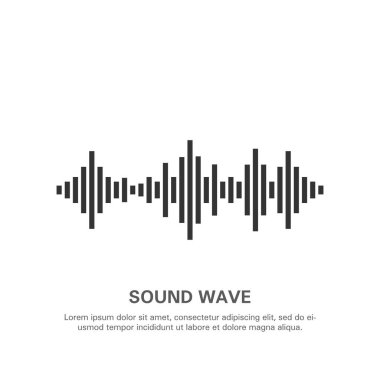 Beyaz zemin üzerinde izole edilmiş bir ses dalgası görüntüsü.