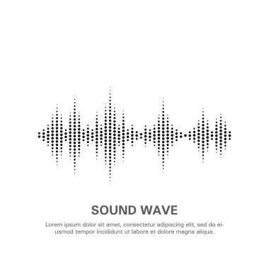 Beyaz zemin üzerinde izole edilmiş bir ses dalgası görüntüsü.