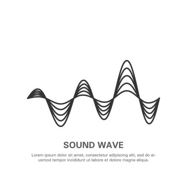 Beyaz zemin üzerinde izole edilmiş bir ses dalgası görüntüsü.