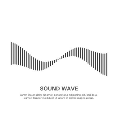 Beyaz arka planda izole edilmiş bir ses dalgası..