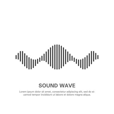 Beyaz arka planda izole edilmiş bir ses dalgası..