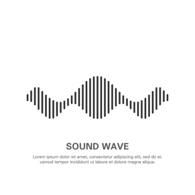 Illustration of an isolated sound wave on a white background 12. clipart