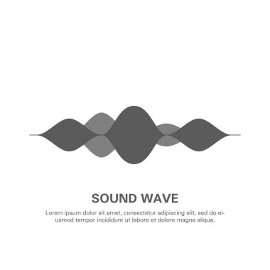 Beyaz arka planda izole edilmiş bir ses dalgası..