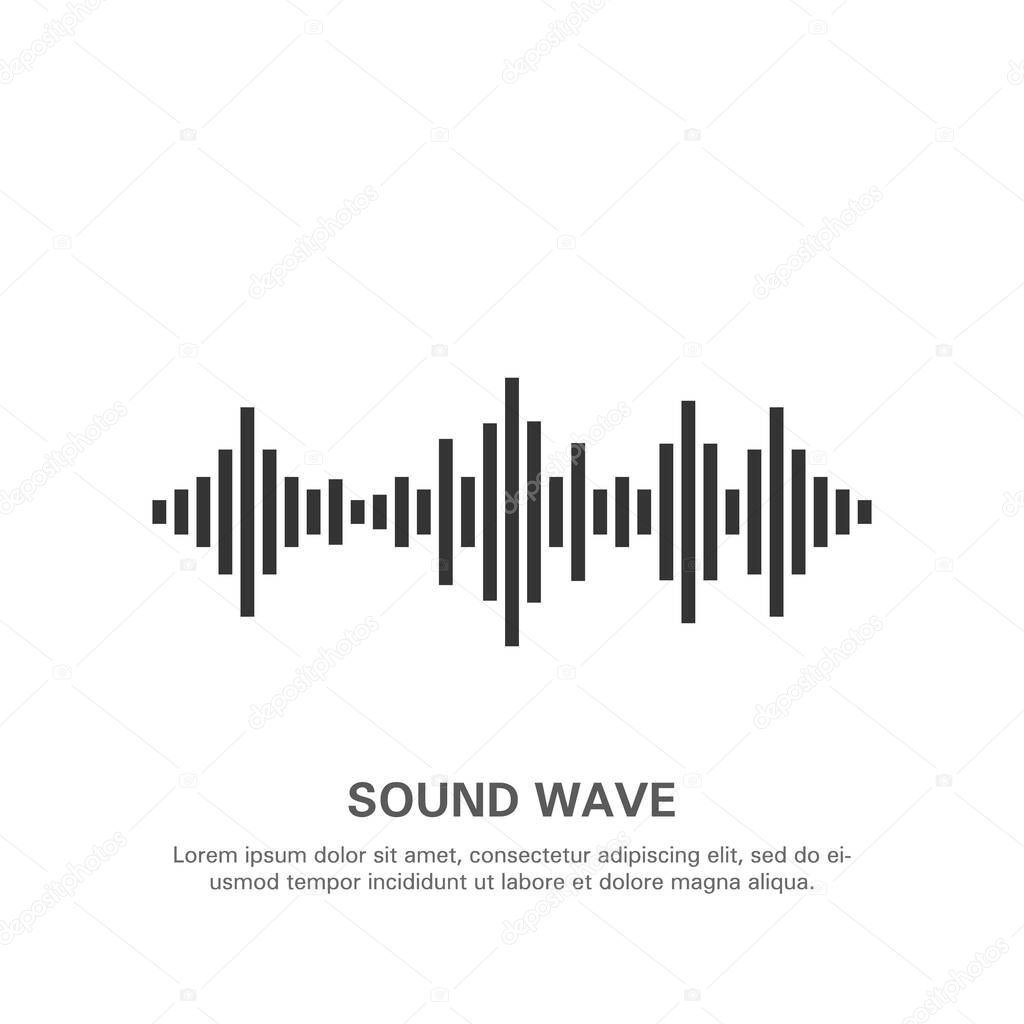 Illustration of an isolated sound wave on a white background 7.