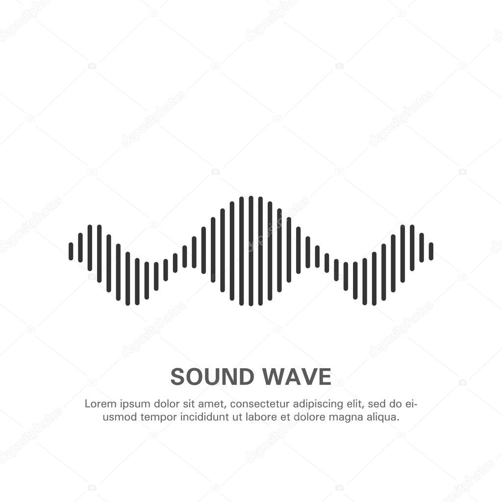 Illustration of an isolated sound wave on a white background 12.