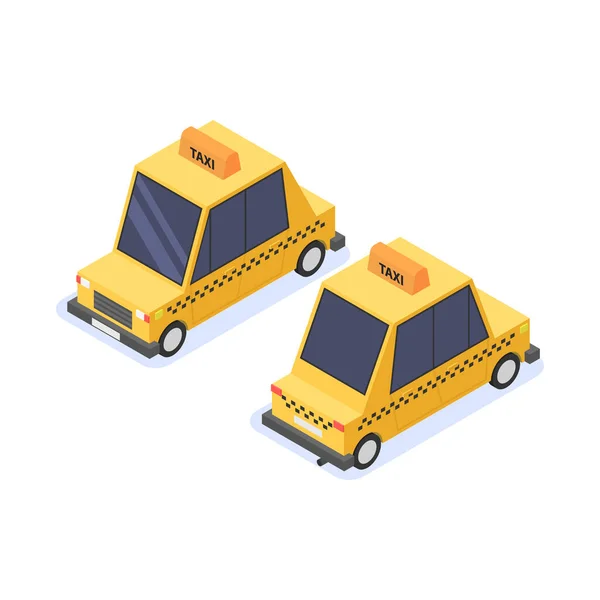 Мультфільм таксі ізольовані значки на білому тлі . — стоковий вектор