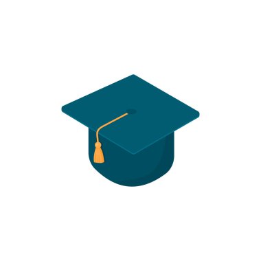 Mezuniyet kapsülü beyaz arkaplanda izole edilmiş simge.