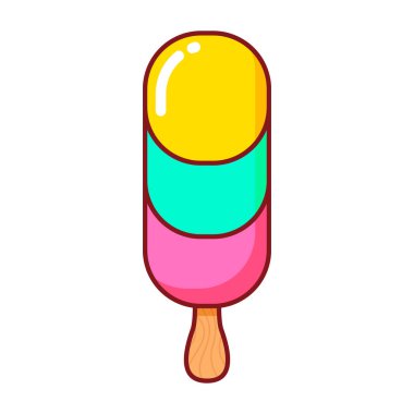 Beyaz arkaplanda meyveli buz simgesi izole.