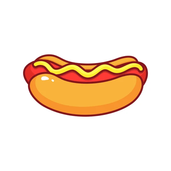 Hot dog isolated icon on white background. — Stock Vector