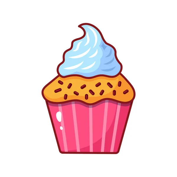 Cupcake icono aislado sobre fondo blanco. — Vector de stock