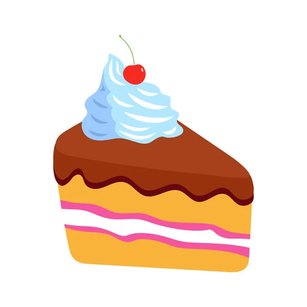 白色背景上一块孤立的蛋糕图标. — 图库矢量图片