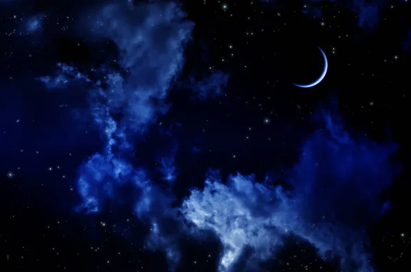 Голубое ночное небо Стоковое Изображение