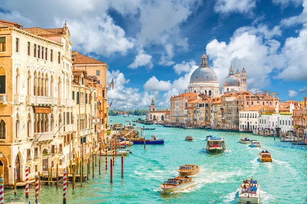 Canal Grande Och Basilica Santa Maria Della Salute Venedig Italien — Stockfoto