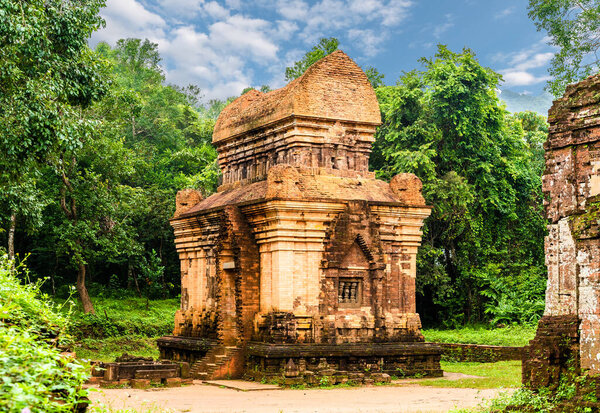 My Son Sanctuary complex, ruins of Old hindu temple in Vietnam