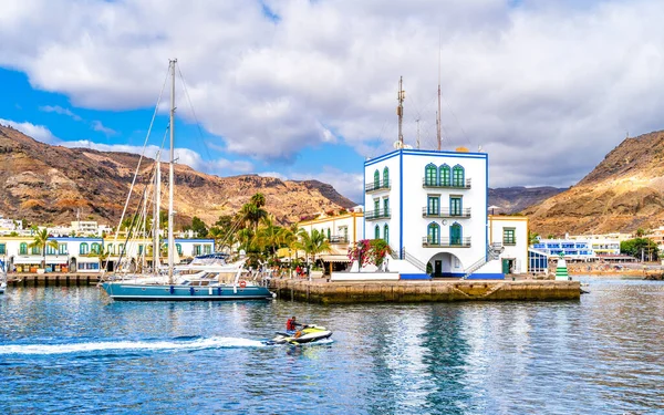 Puerto Mogan Krajina Malý Rybářský Přístav Ostrově Gran Canaria Španělsko — Stock fotografie
