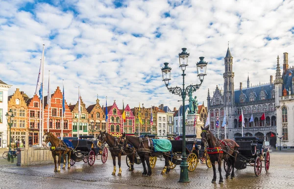 Grote Markt Square Medieval City Brugge Bélgica — Fotografia de Stock