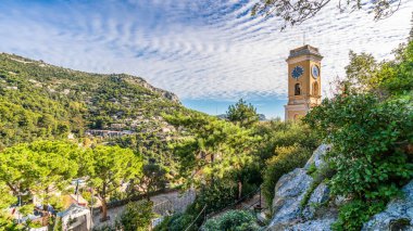 Fransız Riviera kıyısındaki Eze köyü, Cote d 'Azur, Fransa