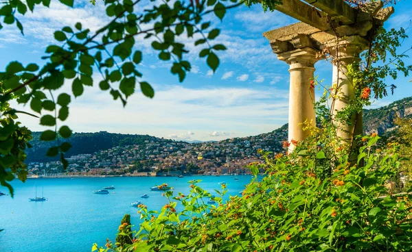 Costa Riviera Francesa Com Cidade Medieval Villefranche Sur Mer Região — Fotografia de Stock