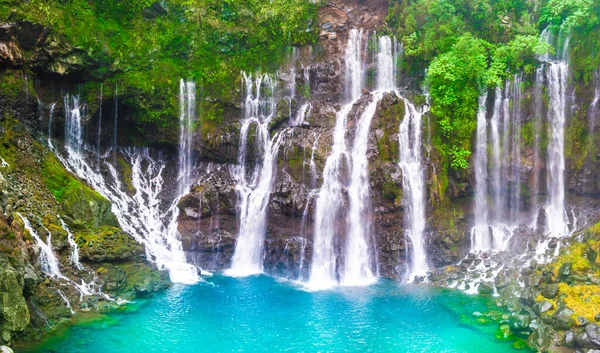 Cascata Grand Galet Vale Langevin Ilha Reunion França — Fotografia de Stock